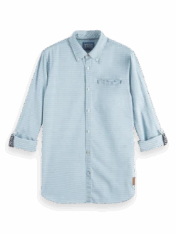 Scotch & Soda Regular Fit Denim Shirt With Sleeve Adjustment -Scotch & Soda 172230 Bleached 20Indigo FNT