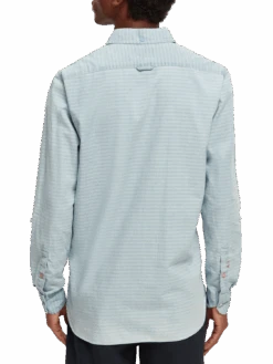 Scotch & Soda Regular Fit Denim Shirt With Sleeve Adjustment -Scotch & Soda 172230 Bleached 20Indigo NHD BCK