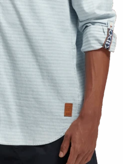 Scotch & Soda Regular Fit Denim Shirt With Sleeve Adjustment -Scotch & Soda 172230 Bleached 20Indigo NHD DTL1