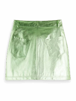 Scotch & Soda Metallic Leather Mini Skirt -Scotch & Soda 172330 Fresh 20Mint BCK