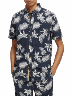 Scotch & Soda Regular Fit Printed Poplin Shirt