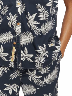 Scotch & Soda Regular Fit Printed Poplin Shirt -Scotch & Soda 172477 Navy 20Leaf NHD DTL1