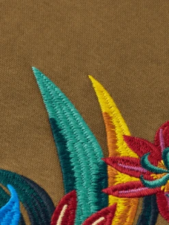 Scotch & Soda Relaxed Fit Embroidered Crewneck Sweatshirt -Scotch & Soda 172636 Khaki DTL6