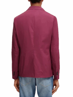 Scotch & Soda Lightweight Double-Breasted Blazer -Scotch & Soda 172689 Dahlia NHD BCK
