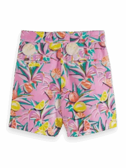 Scotch & Soda High-Rise Mid-Length Shorts 17 Scotch & Soda High-Rise Mid-Length Shorts -Scotch & Soda 172793 Citrus 20Squash 20Orchid BCK