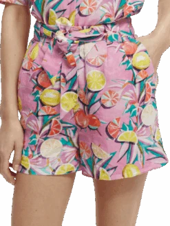 Scotch & Soda High-Rise Mid-Length Shorts 15 Scotch & Soda High-Rise Mid-Length Shorts -Scotch & Soda 172793 Citrus 20Squash 20Orchid NHD DTL1