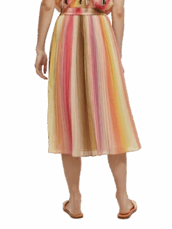 Scotch & Soda Pleated Midi Skirt -Scotch & Soda 172806 Rainbow 20Ombre NHD BCK