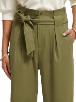 Scotch & Soda Daisy High-Rise Paper Bag Pant -Scotch & Soda 172816 Army NHD DTL1