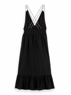 Scotch & Soda Smocked Midi Strap Dress -Scotch & Soda 172819 Black BCK