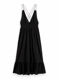 Scotch & Soda Smocked Midi Strap Dress -Scotch & Soda 172819 Black FNT