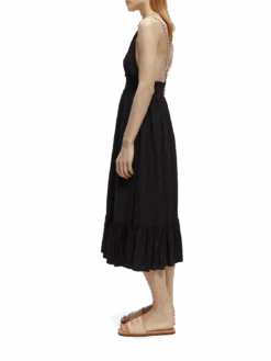 Scotch & Soda Smocked Midi Strap Dress -Scotch & Soda 172819 Black NHD SDE