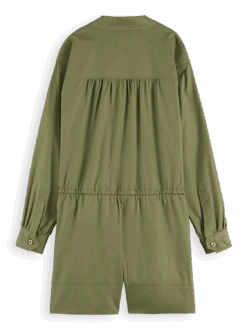Scotch & Soda Long-Sleeved Utility Playsuit -Scotch & Soda 172820 Olive 20Green BCK