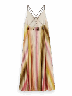 Scotch & Soda Pleated Maxi Strap Dress 17 Scotch & Soda Pleated Maxi Strap Dress -Scotch & Soda 172821 Rainbow 20Ombre BCK