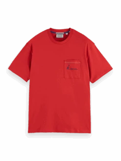 Scotch & Soda Guitar Embroidered Pocket T-Shirt