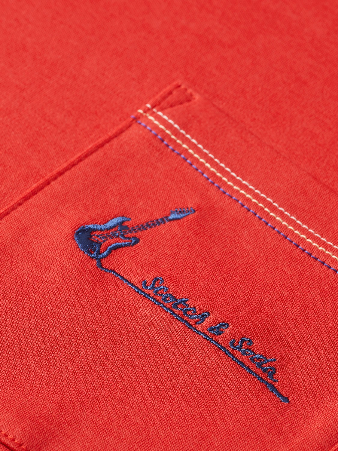 Scotch & Soda Guitar Embroidered Pocket T-Shirt 5 Scotch & Soda Guitar Embroidered Pocket T-Shirt - Image 3