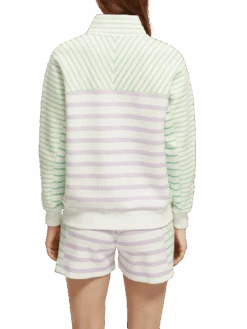 Scotch & Soda Relaxed Fit Half-Zip Sweatshirt 12 Scotch & Soda Relaxed Fit Half-Zip Sweatshirt -Scotch & Soda 173102 Striped NHD BCK