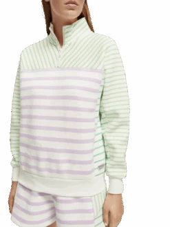 Scotch & Soda Relaxed Fit Half-Zip Sweatshirt 13 Scotch & Soda Relaxed Fit Half-Zip Sweatshirt -Scotch & Soda 173102 Striped NHD DTL1