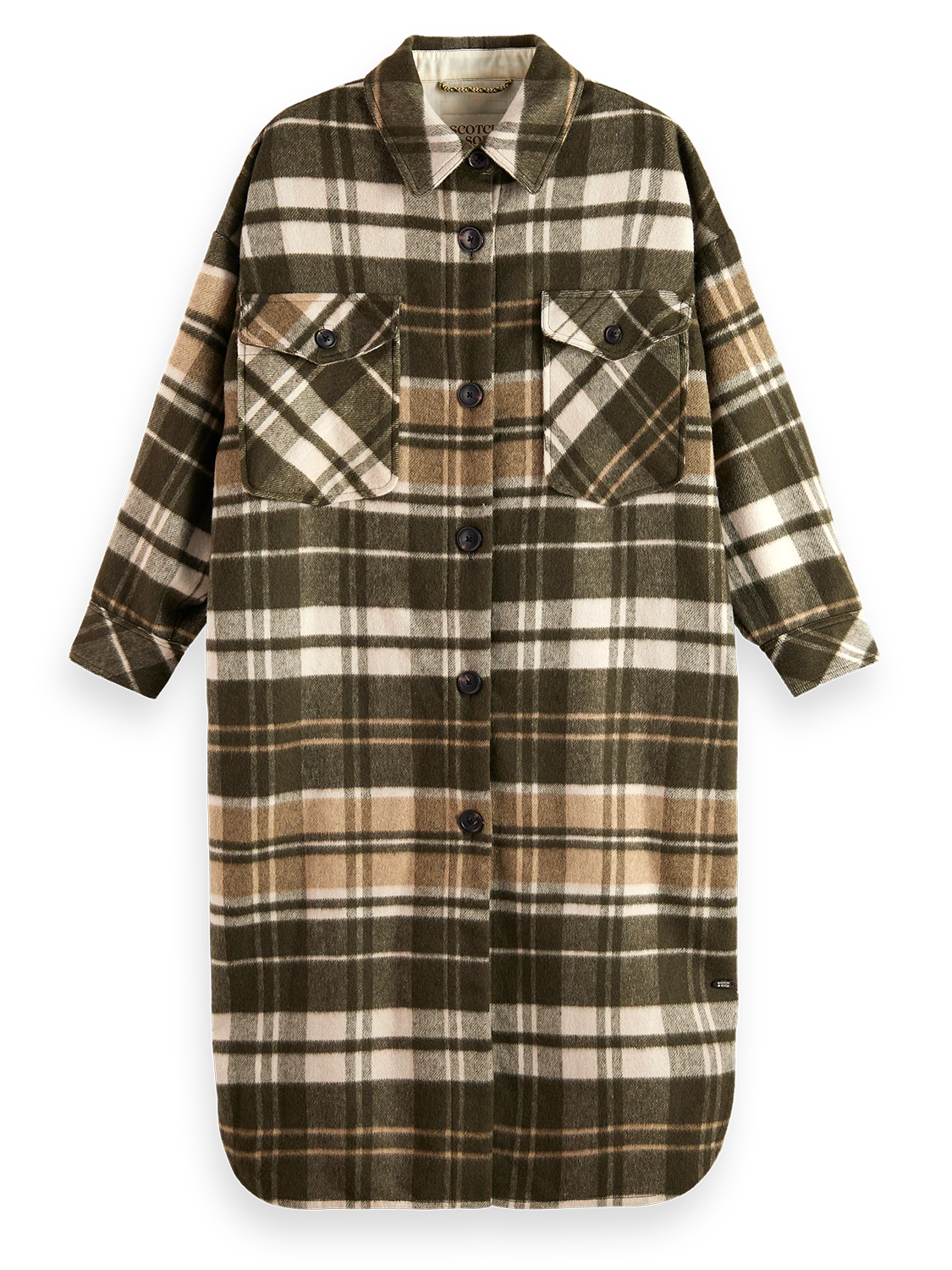 Scotch & Soda Wool Blend Check Long Shirt Jacket 3 Scotch & Soda Wool Blend Check Long Shirt Jacket