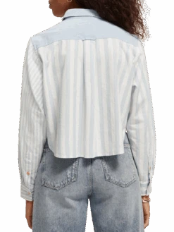 Scotch & Soda Cropped Boxy Fit Shirt 12 Scotch & Soda Cropped Boxy Fit Shirt -Scotch & Soda 173177 Sea 20Blue NHD BCK