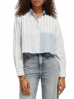 Scotch & Soda Cropped Boxy Fit Shirt