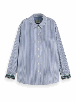 Scotch & Soda Oversized Striped Button Down Shirt