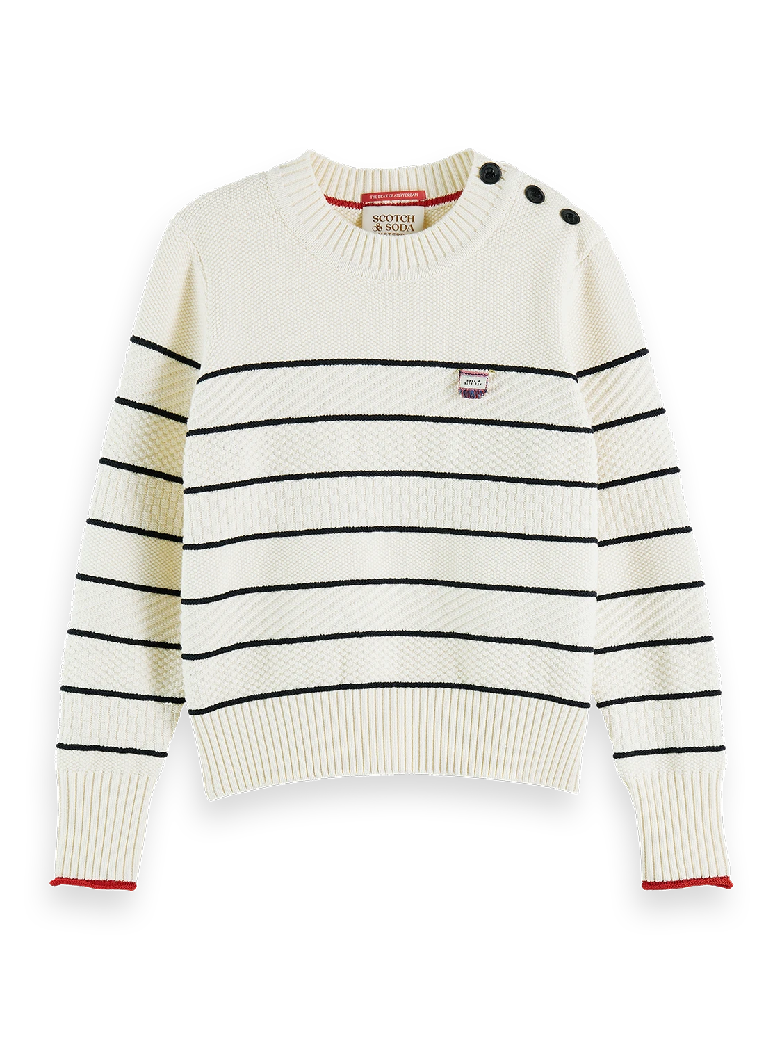 Scotch & Soda Button Shoulder Striped Pullover 3 Scotch & Soda Button Shoulder Striped Pullover