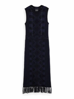 Scotch & Soda Fringe Hem Knit Dress