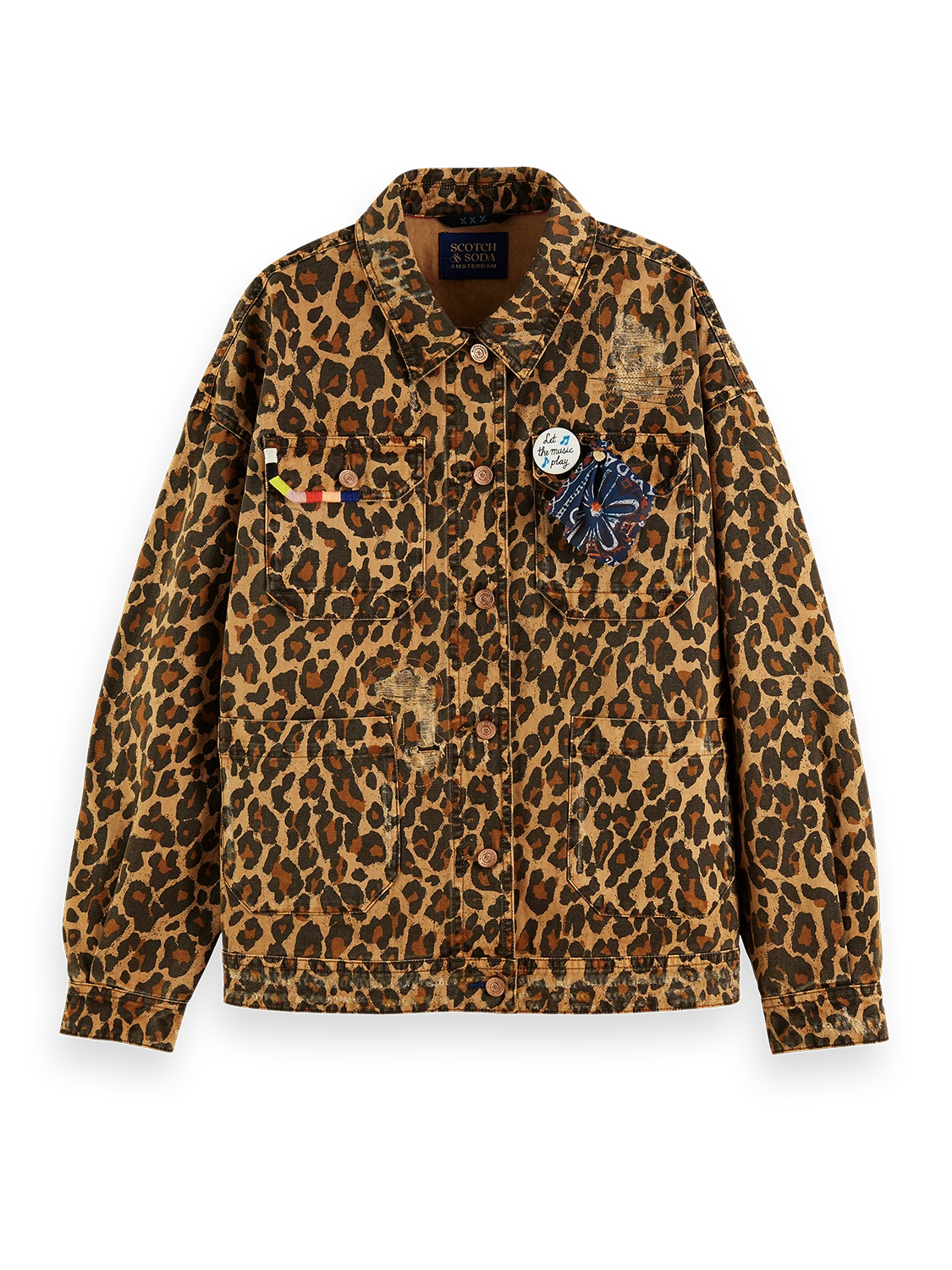 Scotch & Soda Leopard Print Boyfriend Fit Workwear Jacket 3 Scotch & Soda Leopard Print Boyfriend Fit Workwear Jacket