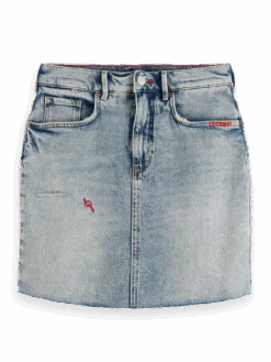 Scotch & Soda Embroidered Denim Mini Skirt