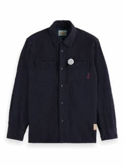 Scotch & Soda Garment-Dyed Jacquard Overshirt