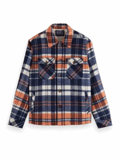 Scotch & Soda Brushed Wool-Blend Checked Overshirt