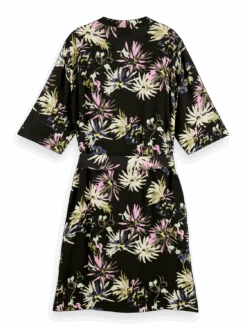 Scotch & Soda Printed V-Neck Midi Dress -Scotch & Soda 174359 Aster 20Black BCK