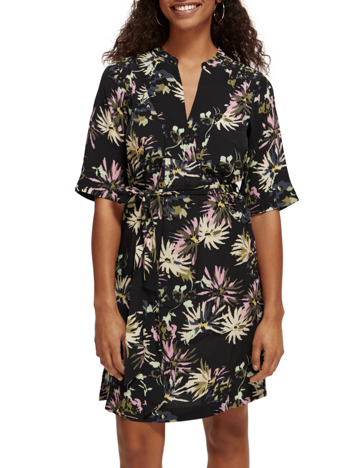 Scotch & Soda Printed V-Neck Midi Dress 3 Scotch & Soda Printed V-Neck Midi Dress