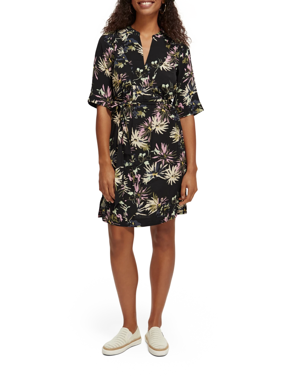 Scotch & Soda Printed V-Neck Midi Dress 4 Scotch & Soda Printed V-Neck Midi Dress - Image 2