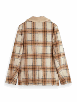 Scotch & Soda Wool Blend Teddy Lined Peacoat -Scotch & Soda 174394 6745 BCK 01c2000b c718 4a9c 84e5 c4726091e458