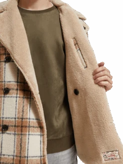 Scotch & Soda Wool Blend Teddy Lined Peacoat -Scotch & Soda 174394 6745 MDL DTL2 ef4320c7 6a84 4e9a 8dfa 37bbe4a126db
