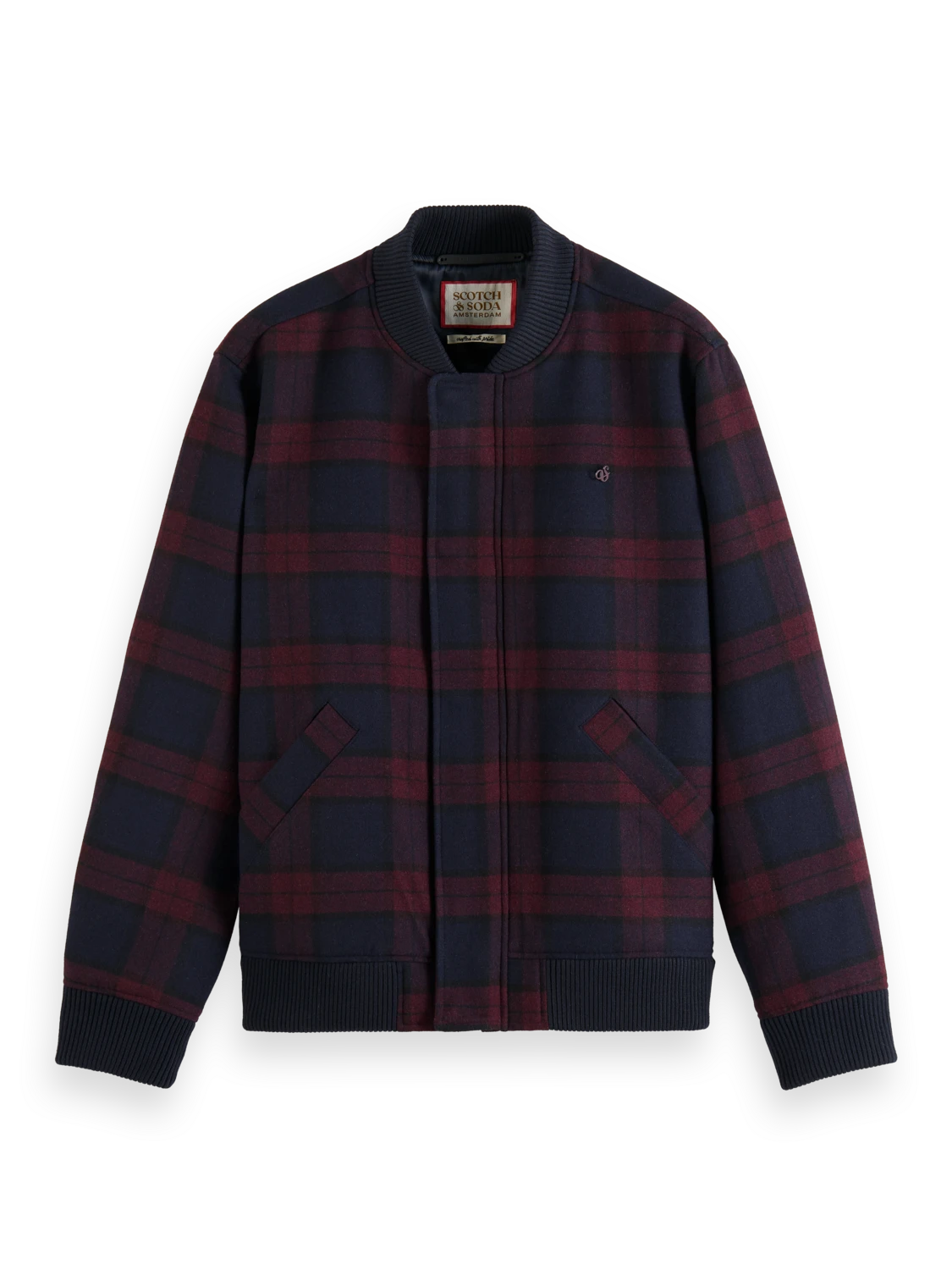 Scotch & Soda Wool Blend Check Bomber Jacket 8 Scotch & Soda Wool Blend Check Bomber Jacket - Image 6