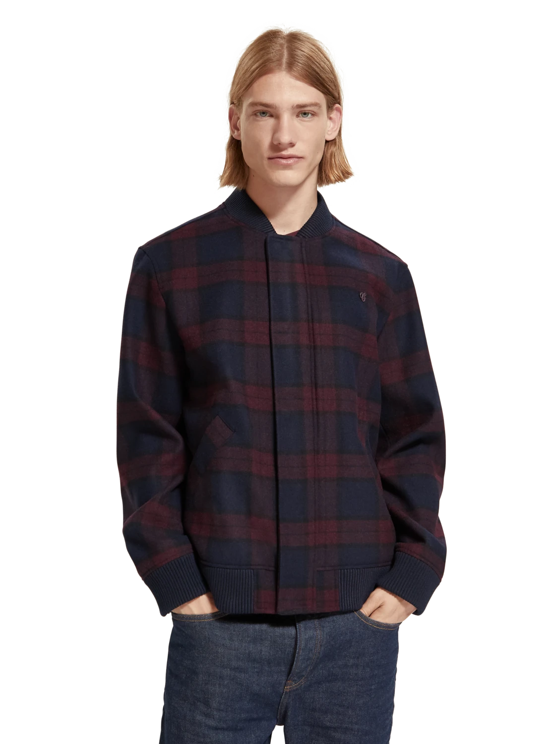 Scotch & Soda Wool Blend Check Bomber Jacket 4 Scotch & Soda Wool Blend Check Bomber Jacket - Image 2