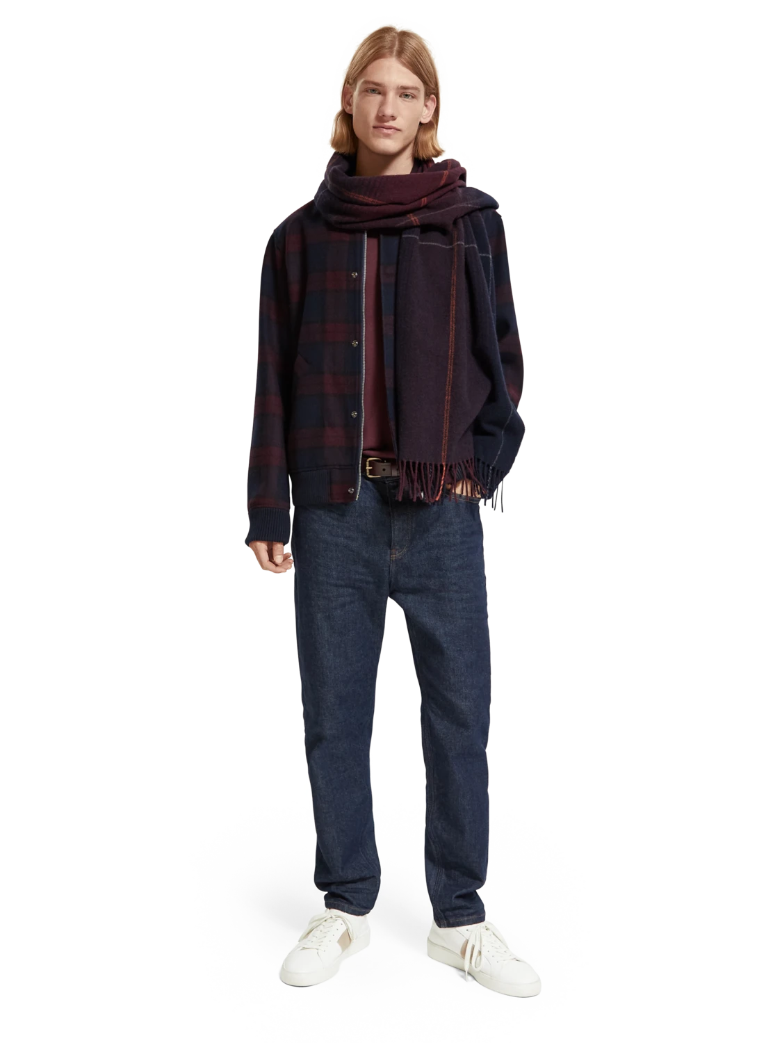 Scotch & Soda Wool Blend Check Bomber Jacket 3 Scotch & Soda Wool Blend Check Bomber Jacket