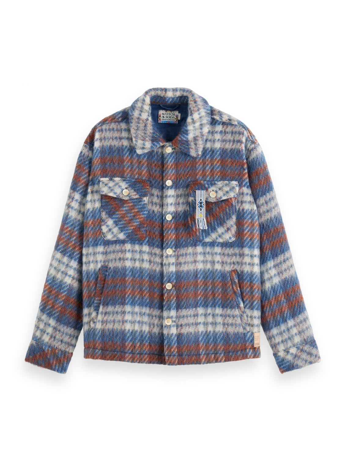 Scotch & Soda Brushed Wool Blend Check Overshirt 8 Scotch & Soda Brushed Wool Blend Check Overshirt - Image 6
