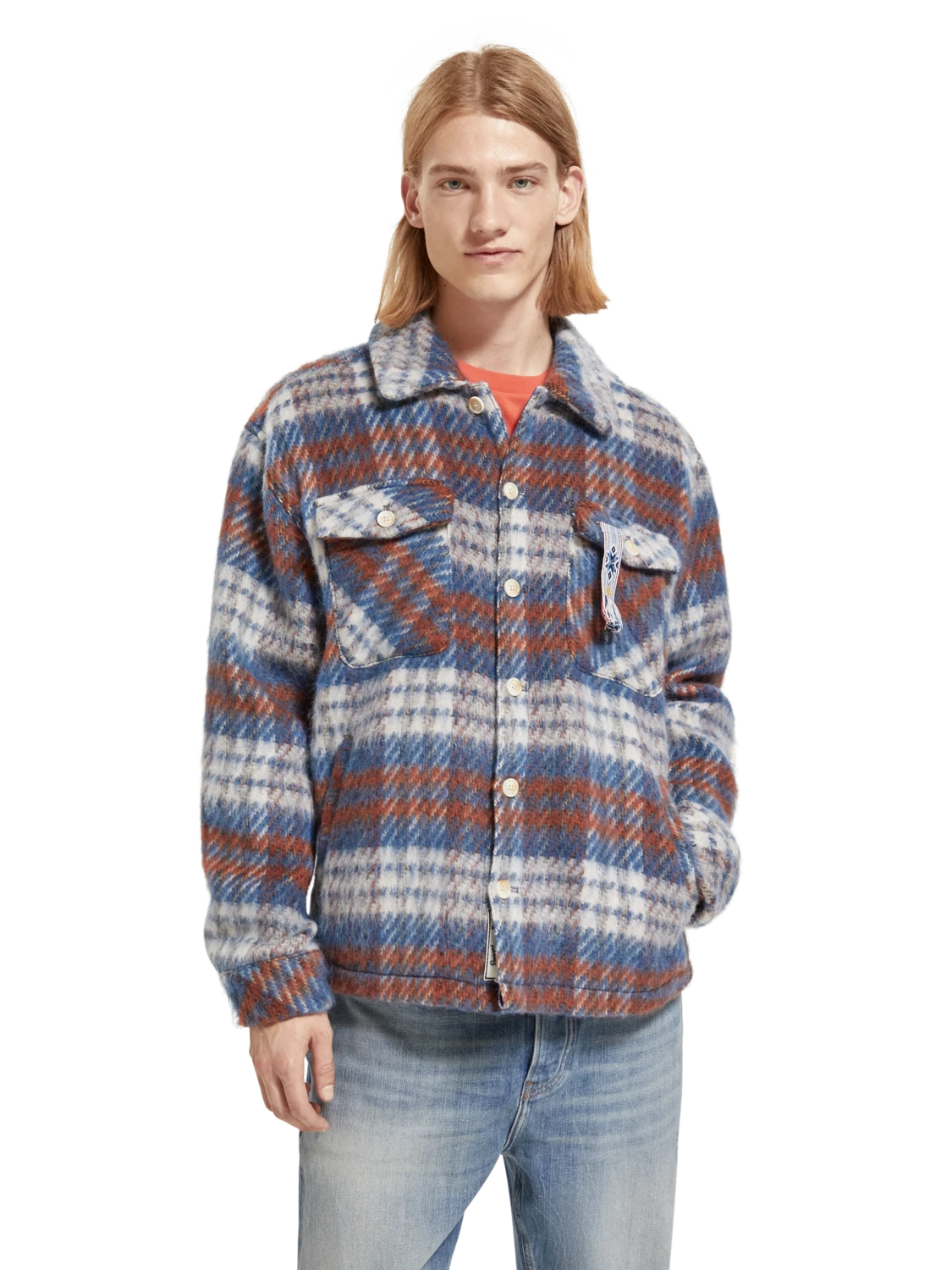 Scotch & Soda Brushed Wool Blend Check Overshirt 4 Scotch & Soda Brushed Wool Blend Check Overshirt - Image 2