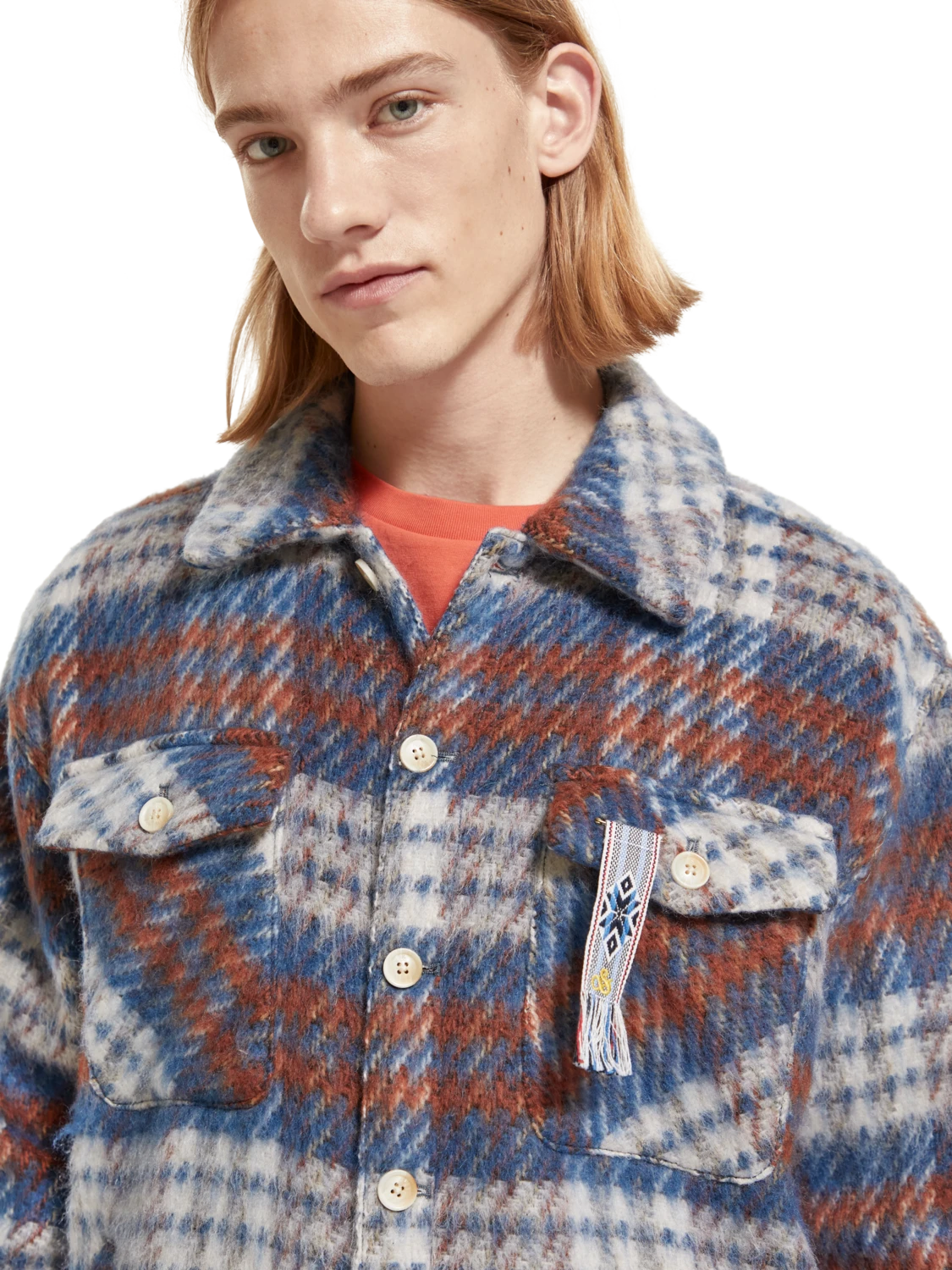 Scotch & Soda Brushed Wool Blend Check Overshirt 6 Scotch & Soda Brushed Wool Blend Check Overshirt - Image 4