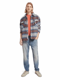 Scotch & Soda Brushed Wool Blend Check Overshirt