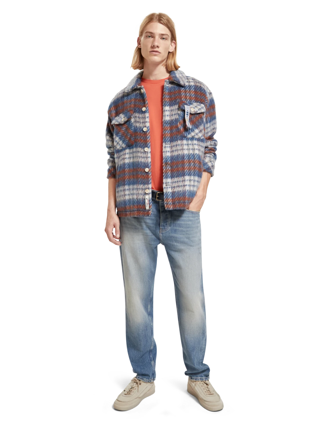 Scotch & Soda Brushed Wool Blend Check Overshirt 3 Scotch & Soda Brushed Wool Blend Check Overshirt