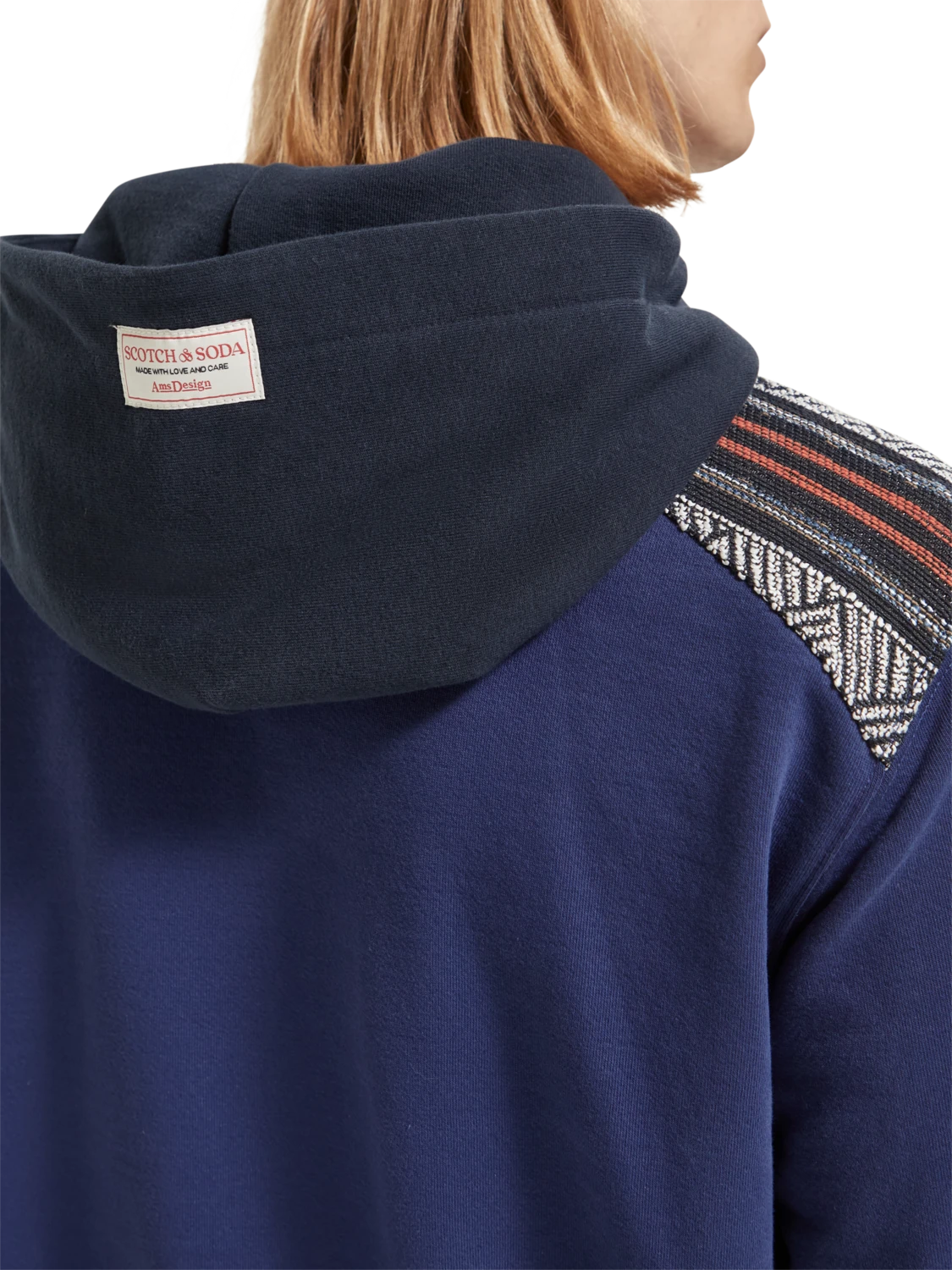 Scotch & Soda Regular Fit Mixed Fabric Hoodie In Organic Cotton 6 Scotch & Soda Regular Fit Mixed Fabric Hoodie In Organic Cotton - Image 4