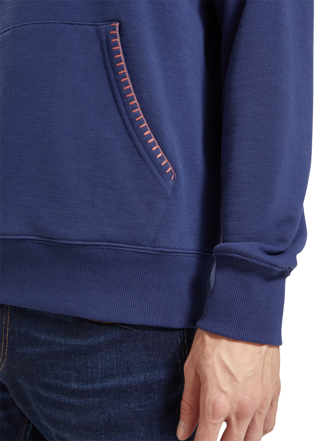 Scotch & Soda Regular Fit Mixed Fabric Hoodie In Organic Cotton 7 Scotch & Soda Regular Fit Mixed Fabric Hoodie In Organic Cotton - Image 5