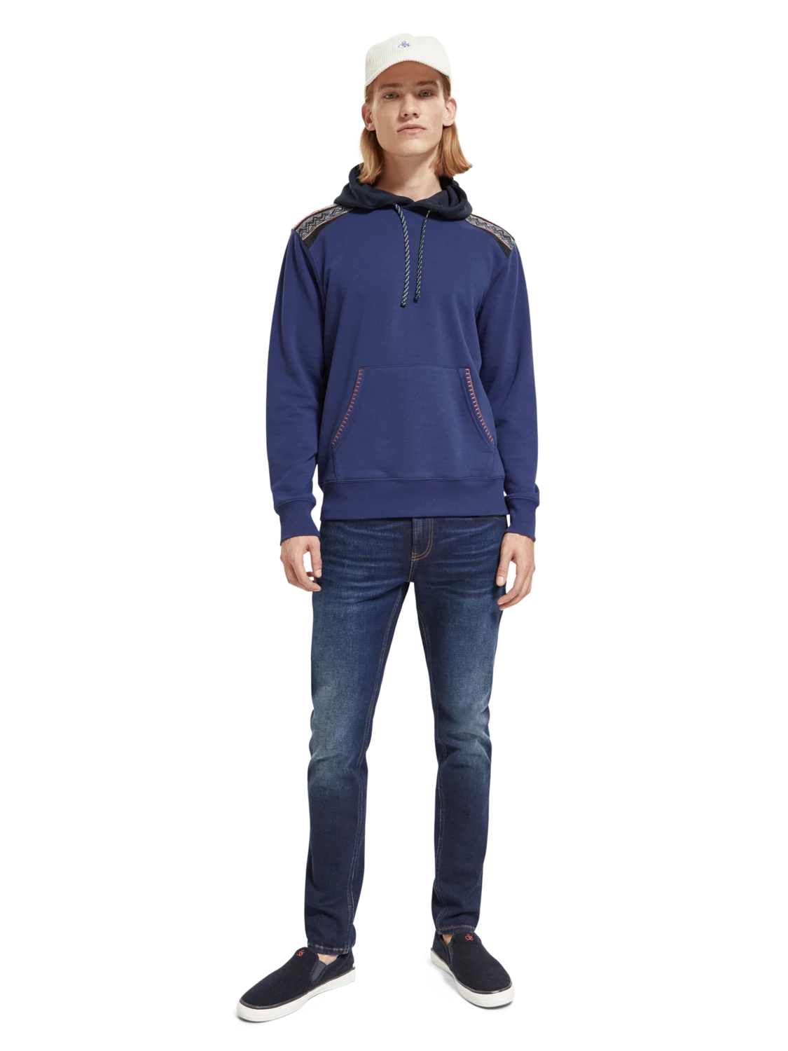Scotch & Soda Regular Fit Mixed Fabric Hoodie In Organic Cotton 3 Scotch & Soda Regular Fit Mixed Fabric Hoodie In Organic Cotton