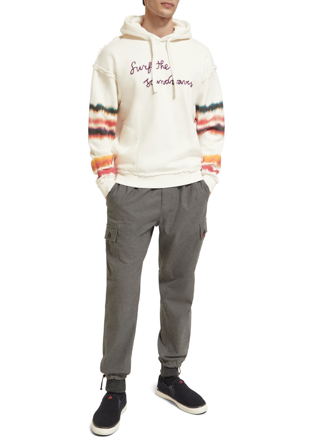 Scotch & Soda Relaxed Fit Raw Edge Artwork Hoodie Organic Cotton 4 Scotch & Soda Relaxed Fit Raw Edge Artwork Hoodie Organic Cotton - Image 2