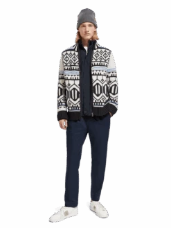 Scotch & Soda Chunky Zip-Thru Cardigan With Inner Jacket