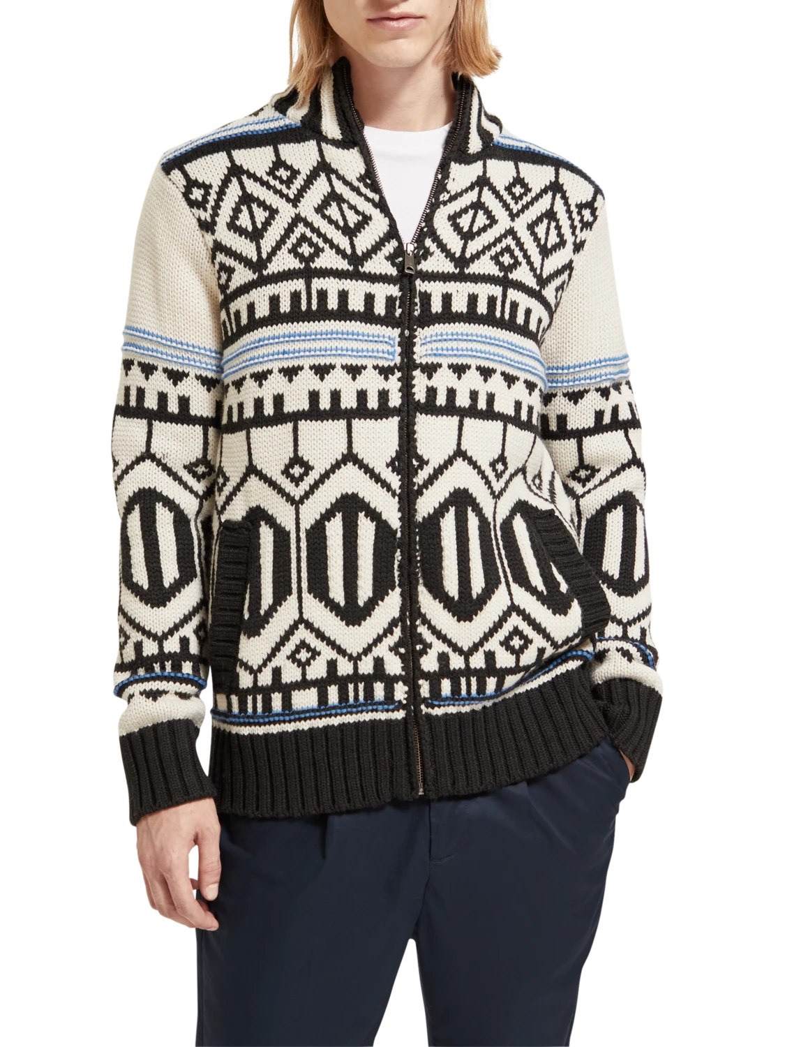 Scotch & Soda Chunky Zip-Thru Cardigan With Inner Jacket 15 Scotch & Soda Chunky Zip-Thru Cardigan With Inner Jacket - Image 13